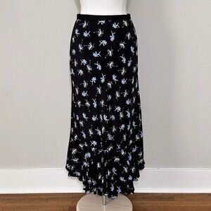 Diane Von Furstenberg Womens Skirt 8 Blue Abstract Dancers Pull On Midi Classic